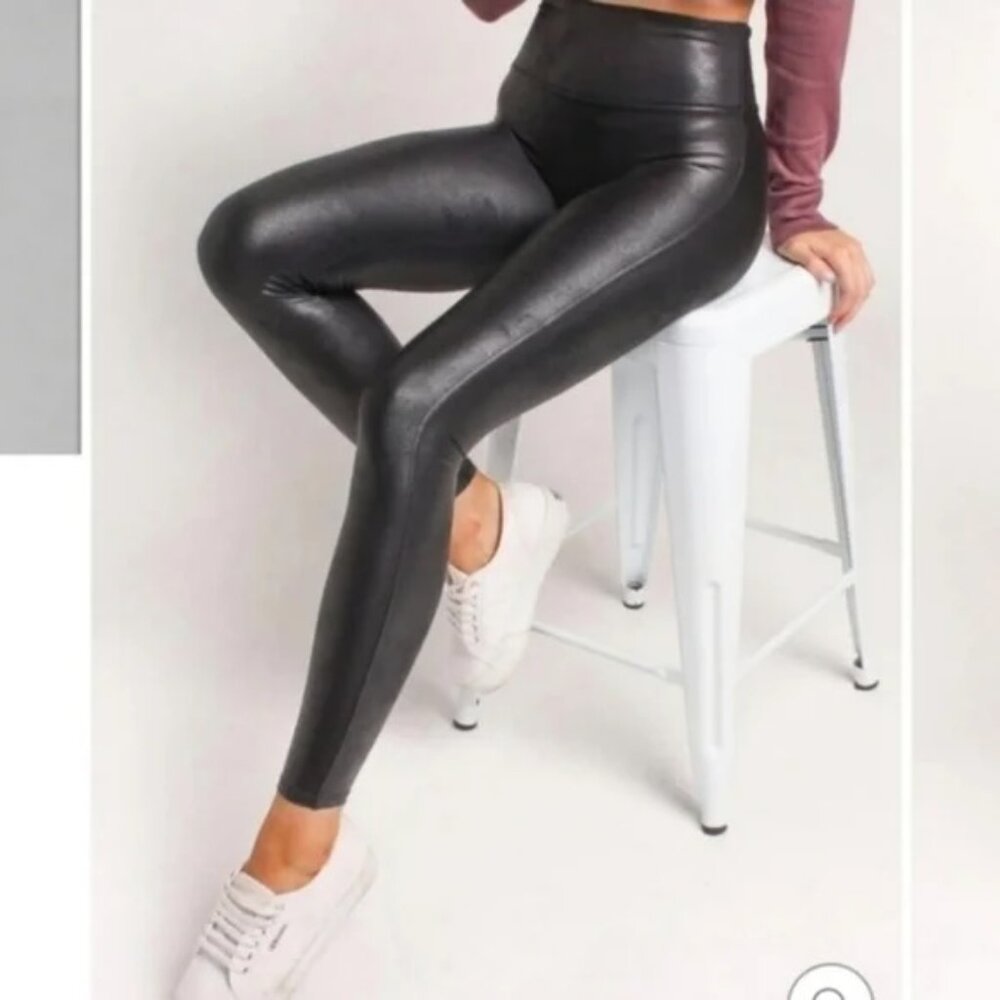 Spanx Faux Leather Leggings Black XL NWT